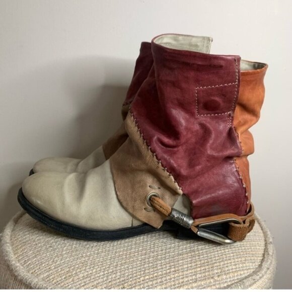A.S.98 Airstep Flat Patchwork Leather Boots Festival 39 - Picture 4 of 8
